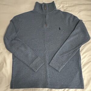 Ralph Lauren Men's Heather Blue Zip-Up Sweater